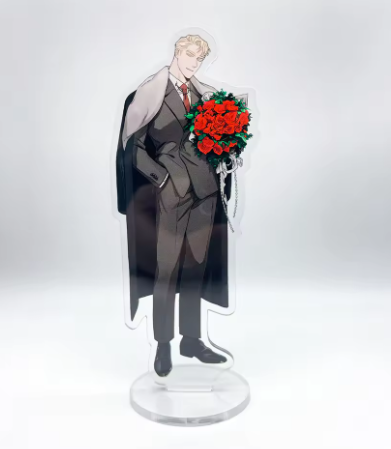 FIGURA ACRILICO STANDEE ROSAS & CHAMPÁN