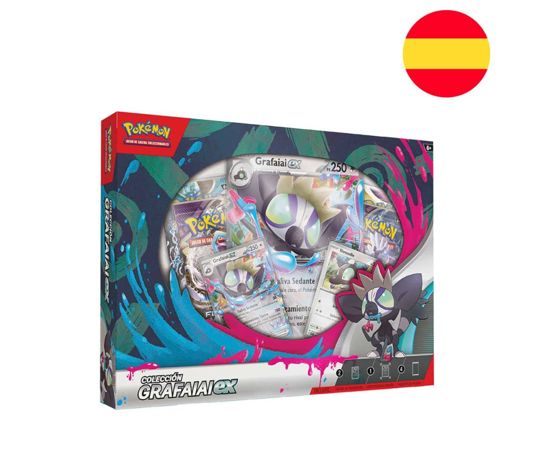 Blister juego cartas coleccionables Grafaiai April ex box Pokemon español