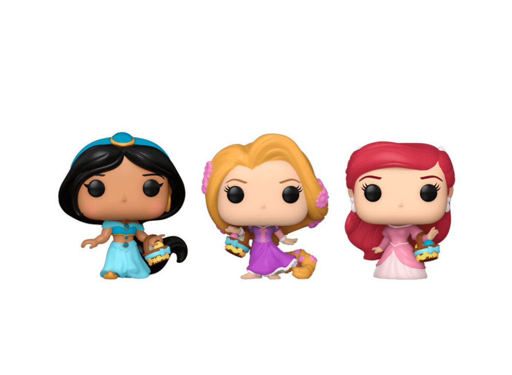 3 FUNKO POP POCKET PRINCESAS DISNEY PASCUA - JASMINE RAPUNZEL ARIEL