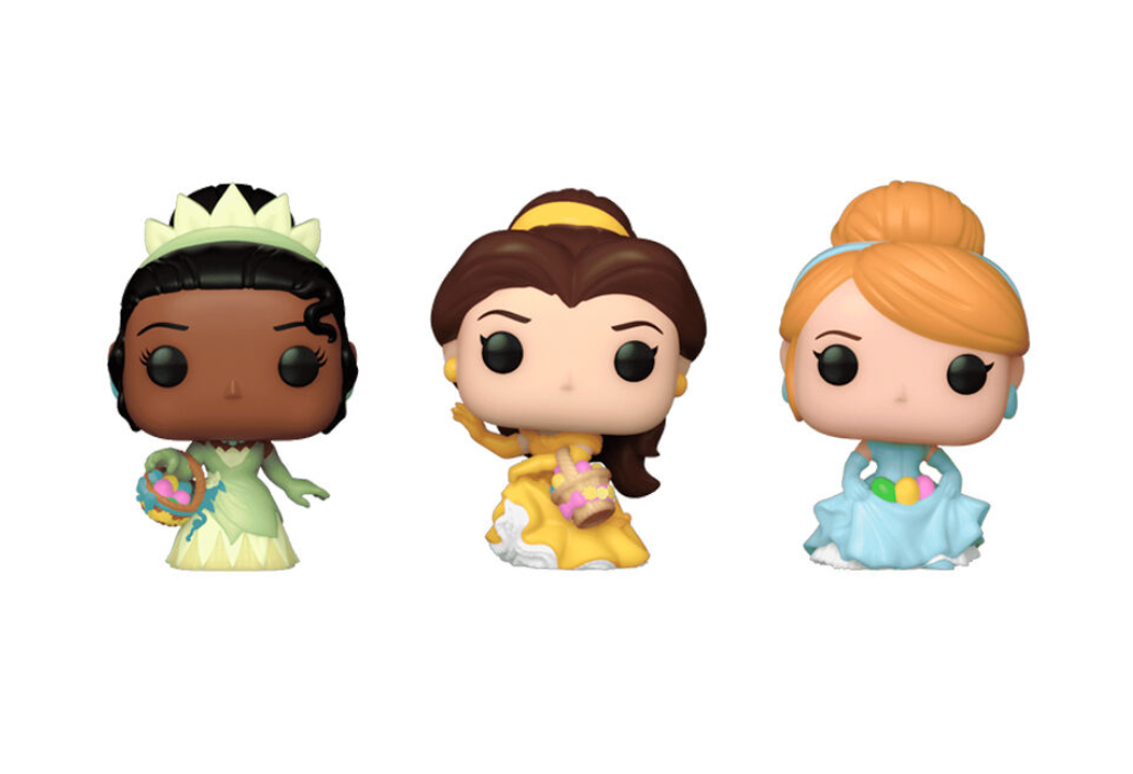 3 FUNKO POP POCKET PRINCESAS DISNEY PASCUA - CENICIENTA TIANA BELLA