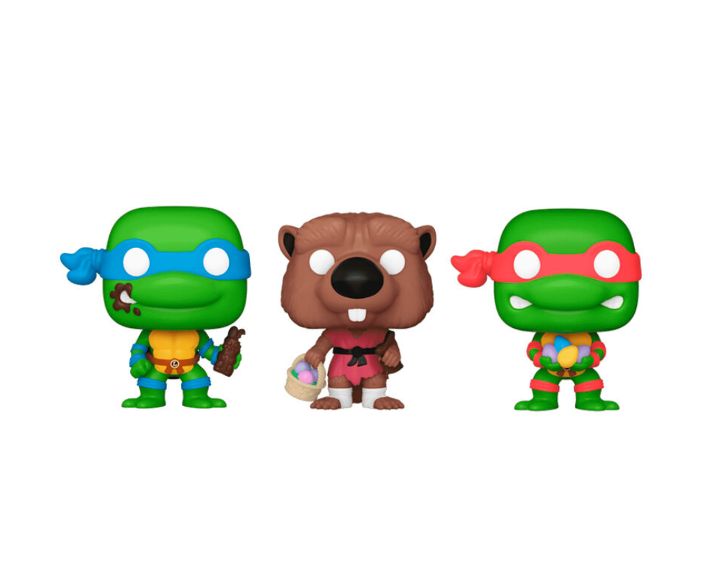 3 FUNKO POP POCKET TORTUGAS NINJA PASCUA - LEONARDO, SPLINTER RAPHAEL
