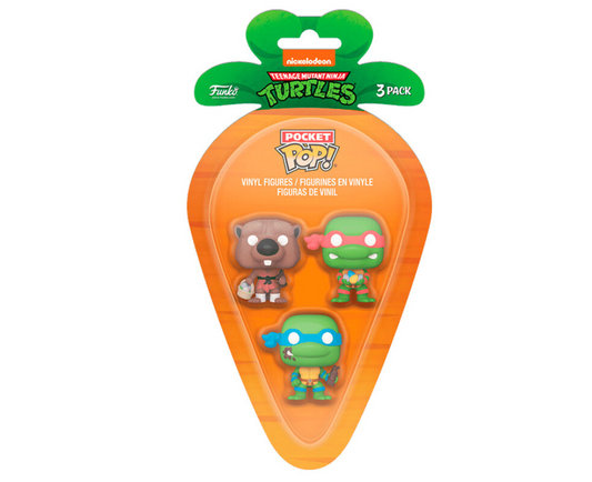 3 FUNKO POP POCKET TORTUGAS NINJA PASCUA - LEONARDO, SPLINTER RAPHAEL