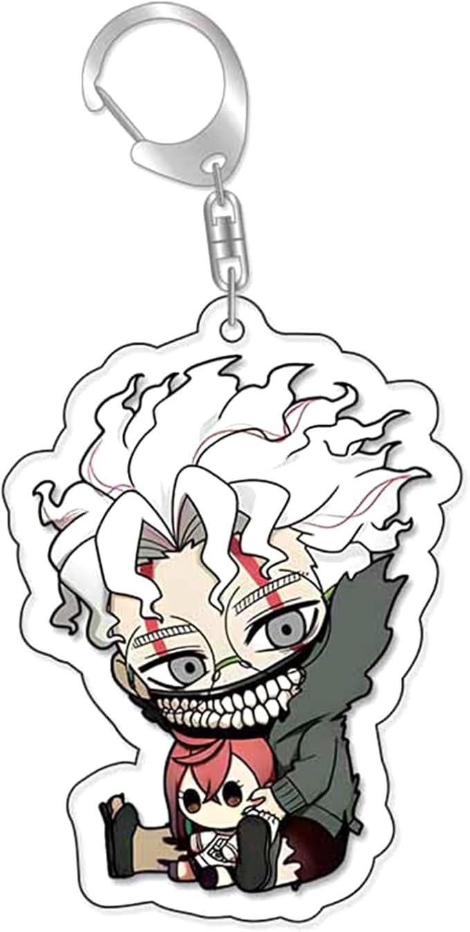 LLAVERO ACRILICO DANDADAN TURBO OKARUN CON MUÑECO MOMO AYASE