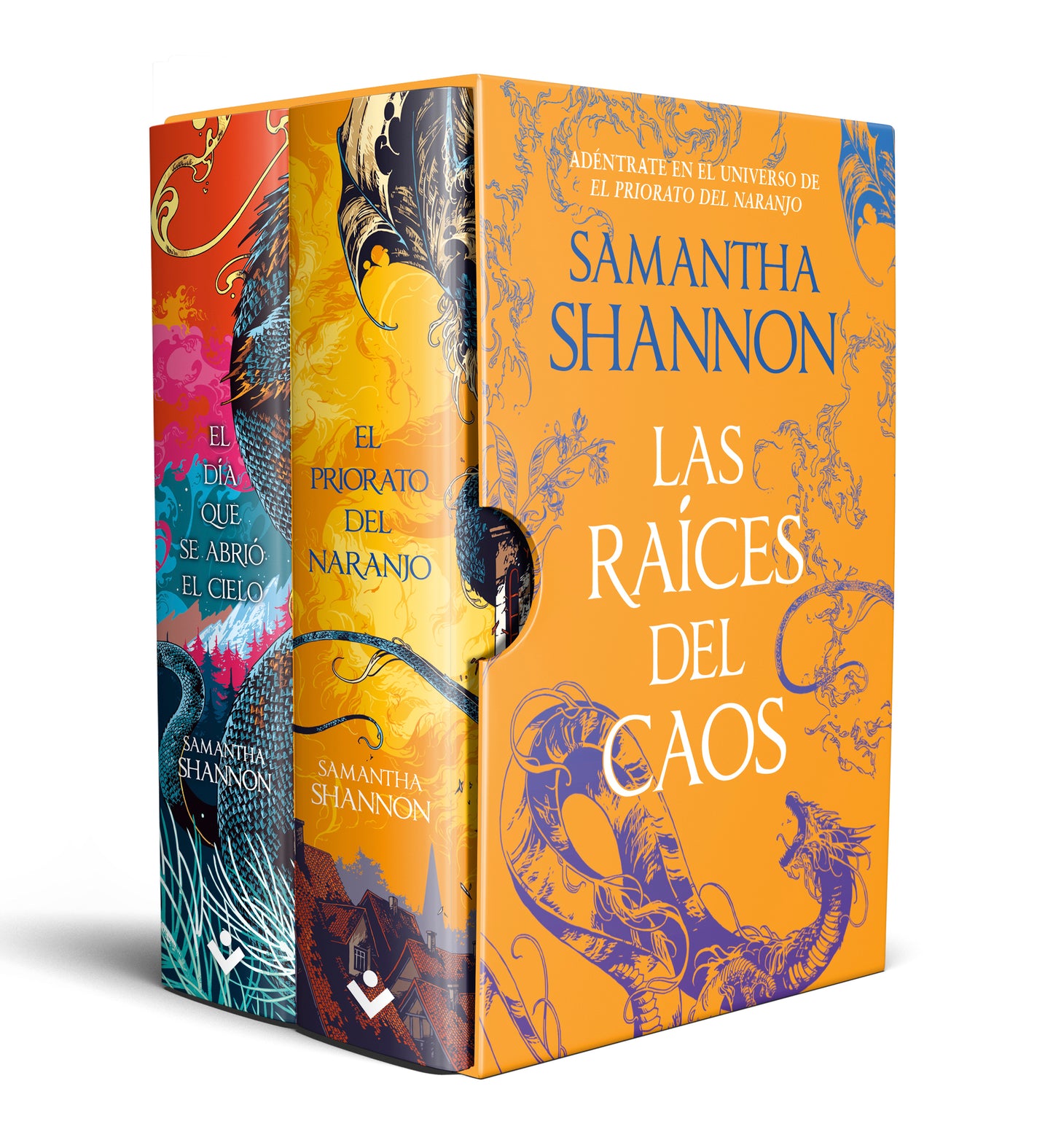 Las raíces del caos (estuche con: El día que se abrió el cielo | El priorato del naranjo) - SAMANTHA SHANNON (ROCABOLSILLO)