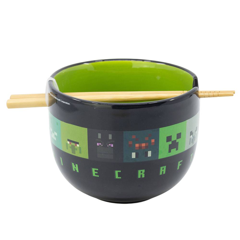 CUENCO DE RAMEN CON PALILLOS 450ML - MINECRAFT
