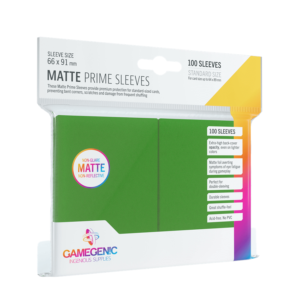 Pack Matte Prime Sleeves verde (100) - GAMEGENIC