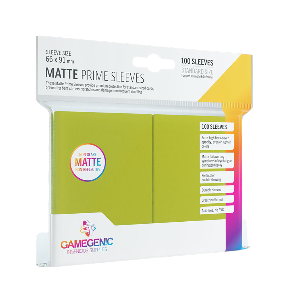 Pack Matte Prime Sleeves lime (100) - GAMEGENIC