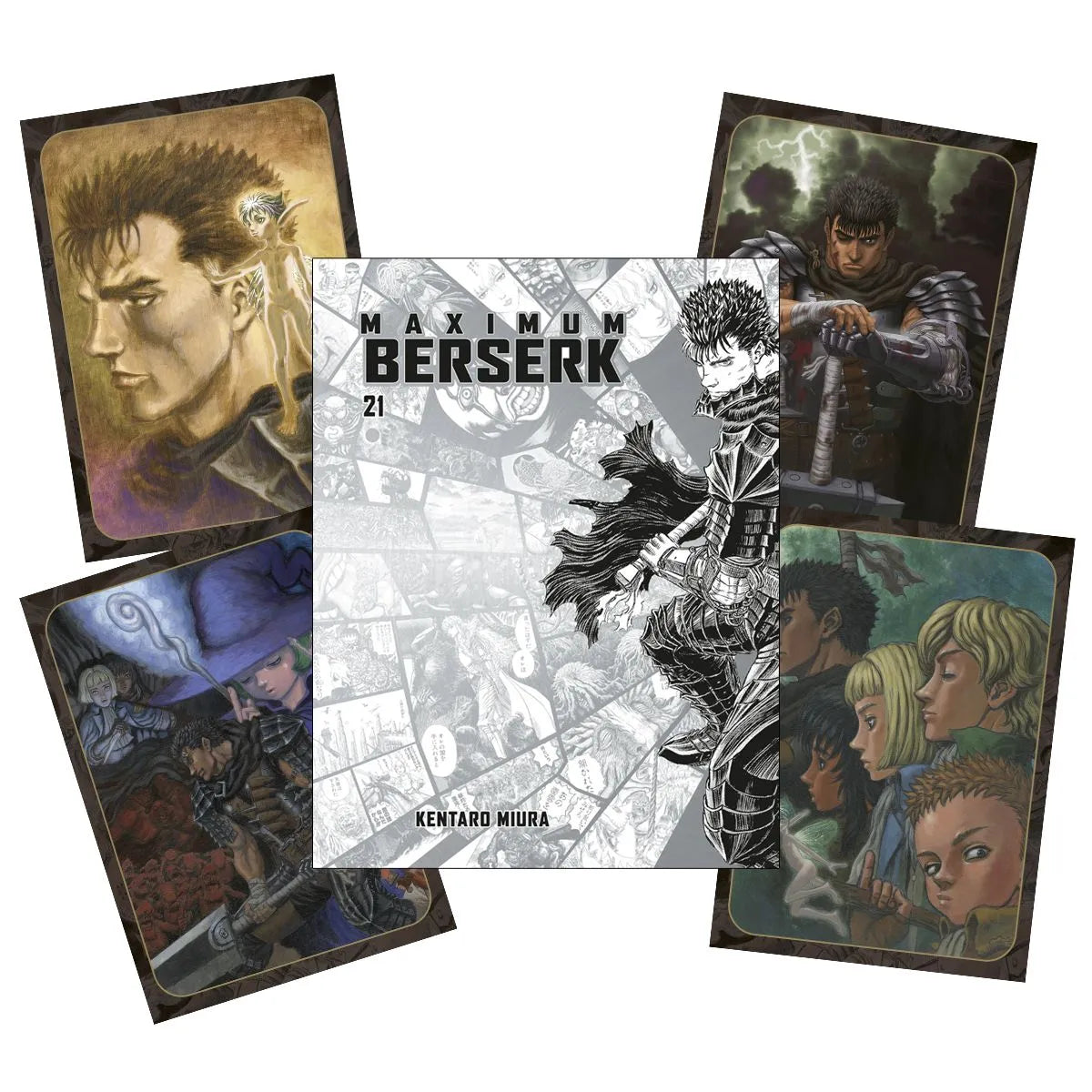 MAXIMUM BERSERK 21 (Sobrecubierta Alternativa efecto metálico + Set de 4 Postales de lujo) - PANINI MANGA