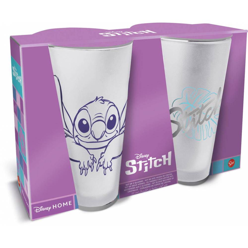 SET 2 VASOS CRISTAL 490ML - STITCH