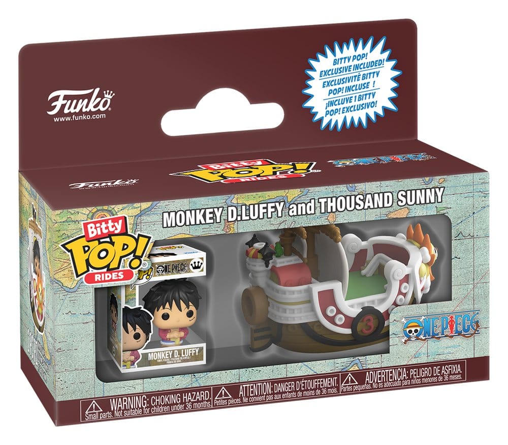 One Piece Bitty FUNKO POP! Ride Vinyl Figura Thousand Sunny w/Luffy 2,5 cm