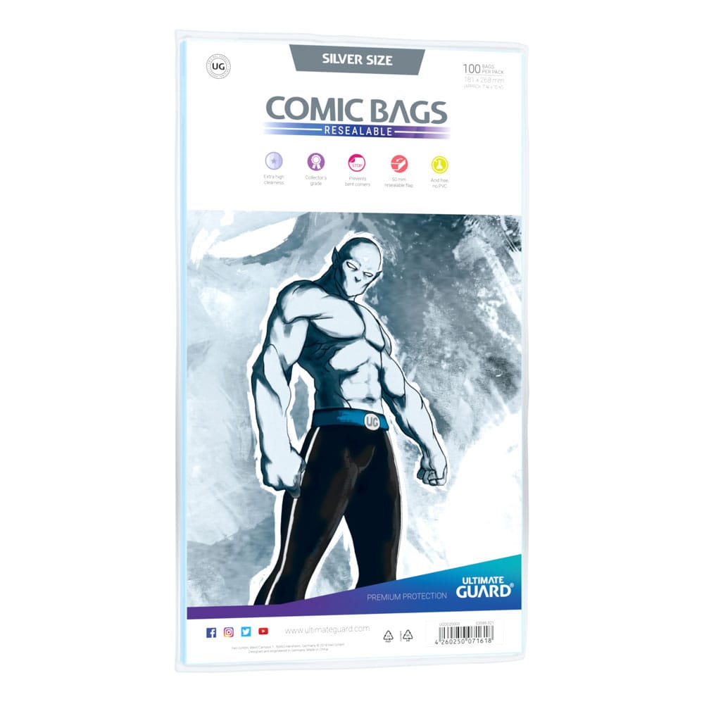 Ultimate Guard Comic Bags Bolsas con cierre reutilizable de Comics Silver Size (100)