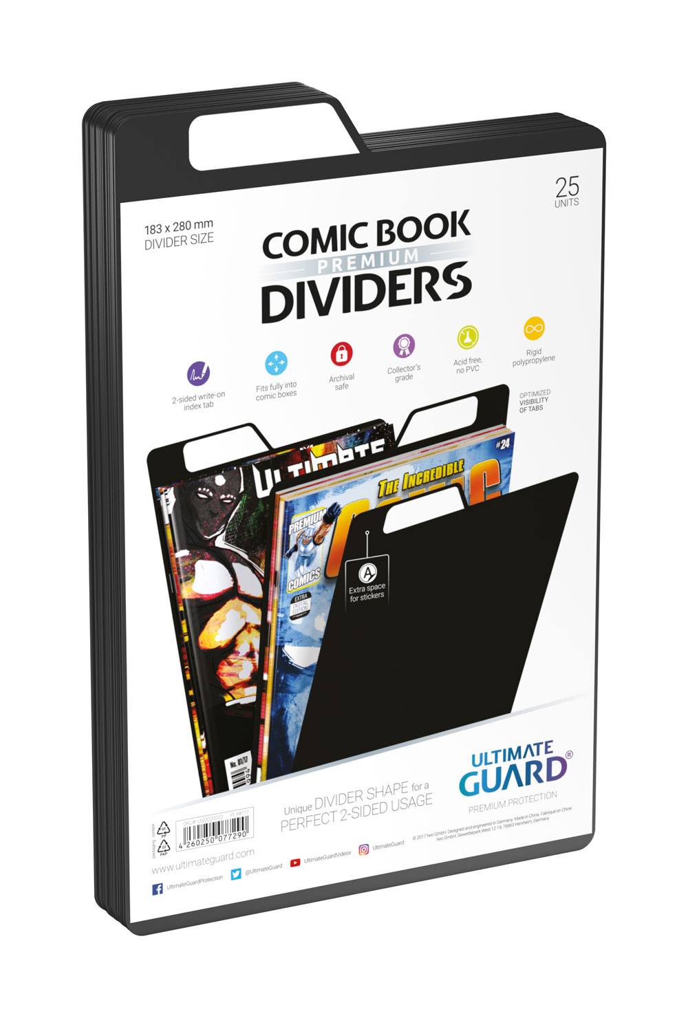 Ultimate Guard Premium Comic Book Dividers Separadores para Cómics Negro (25)