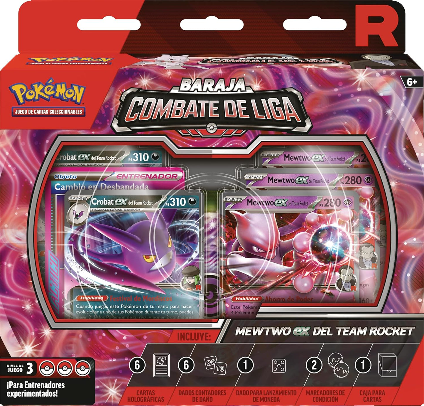 Baraja Combate de Liga de Mewtwo ex del Team Rocket de JCC Pokémon (Español) - TCG