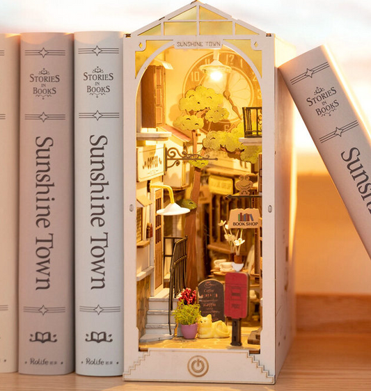 MAQUETA SUJETALIBROS LIBRERIA SUNSHINE TOWN