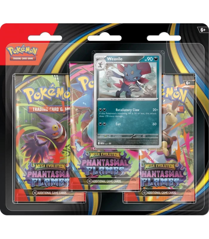 Blíster de 3 sobres Pokemon de Fuegos Fantasmales - Weavile - POKEMON TCG (ESPAÑOL)