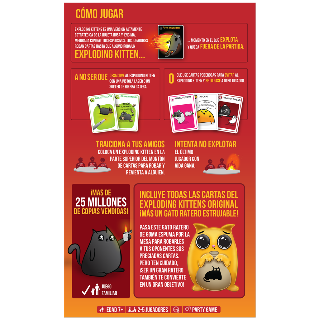 JUEGO DE MESA Exploding Kittens Ed. Gato Ratero