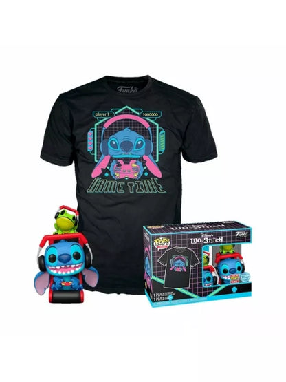 Funko POP & Tee Gamer stitch with frog  - Lilo & Stitch