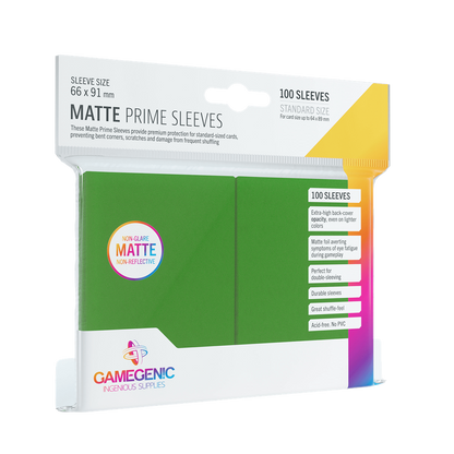 Pack Matte Prime Sleeves verde (100) - GAMEGENIC