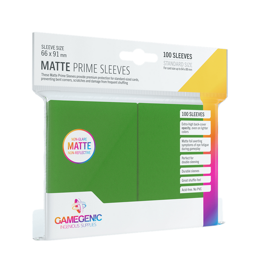 Pack Matte Prime Sleeves verde (100) - GAMEGENIC