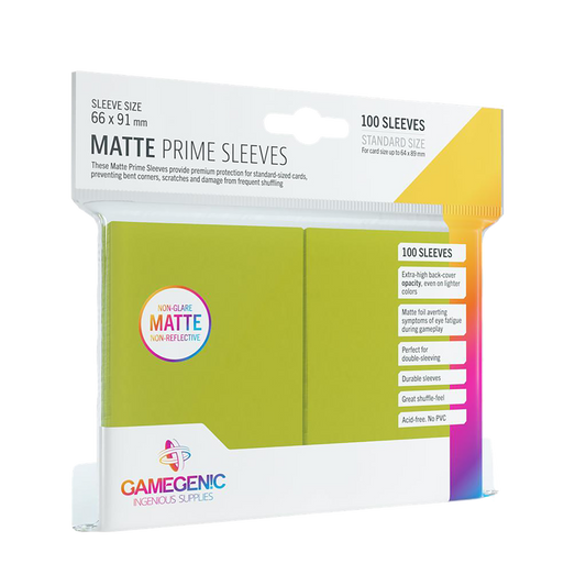 Pack Matte Prime Sleeves lime (100) - GAMEGENIC