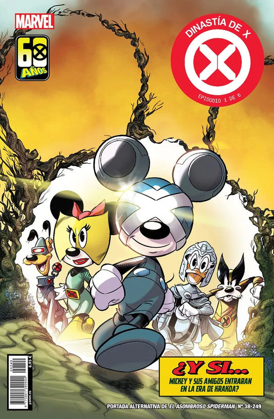 El Asombroso Spiderman (Portada Alternativa Disney - What if? Dinastía de X #1 38 - PANINI CÓMICS