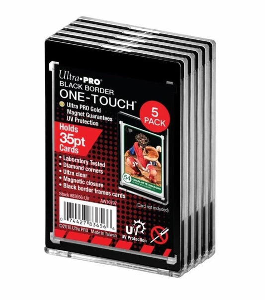 Toploader 35PT Black Border UV ONE-TOUCH Magnetic Holder - 5 Pack