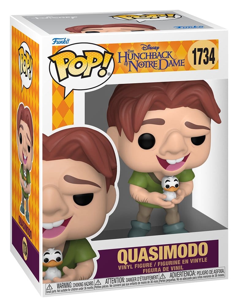 El jorobado de Notre Dame Figura FUNKO POP! Vinyl Quasimodo with Bird 9 cm